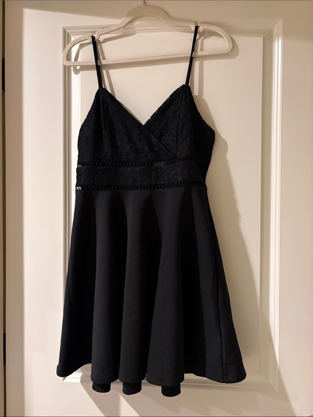 Blue Rain Black Lace-Trim Slip Dress